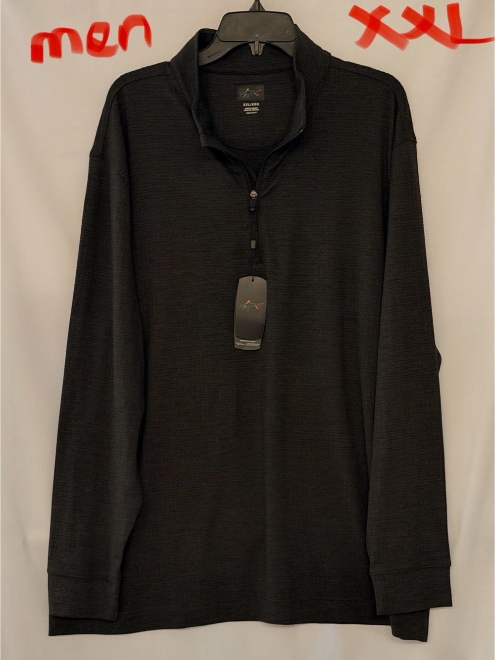 Greg Norman Collection Black Quarter-Zip Knit Pullover